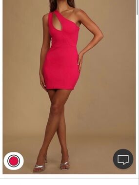 Lulu's Hot Pink One-Shoulder Cutout Bodycon Dress